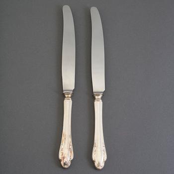 12 silver knives, model 'Haga', mid 20th century.