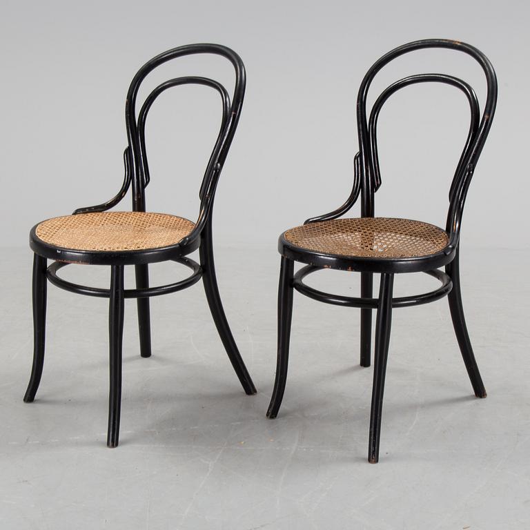 Five Thonet chairs, early 20th century.