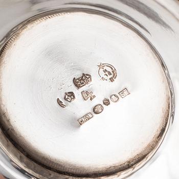 Sugar bowl and creamer, silver, 20th Century.