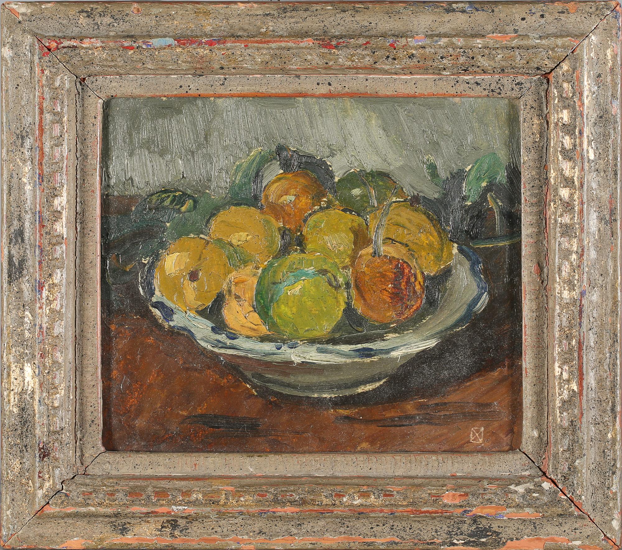 NILS ZETTERBERG, olja på pannå, monogramsignerad.