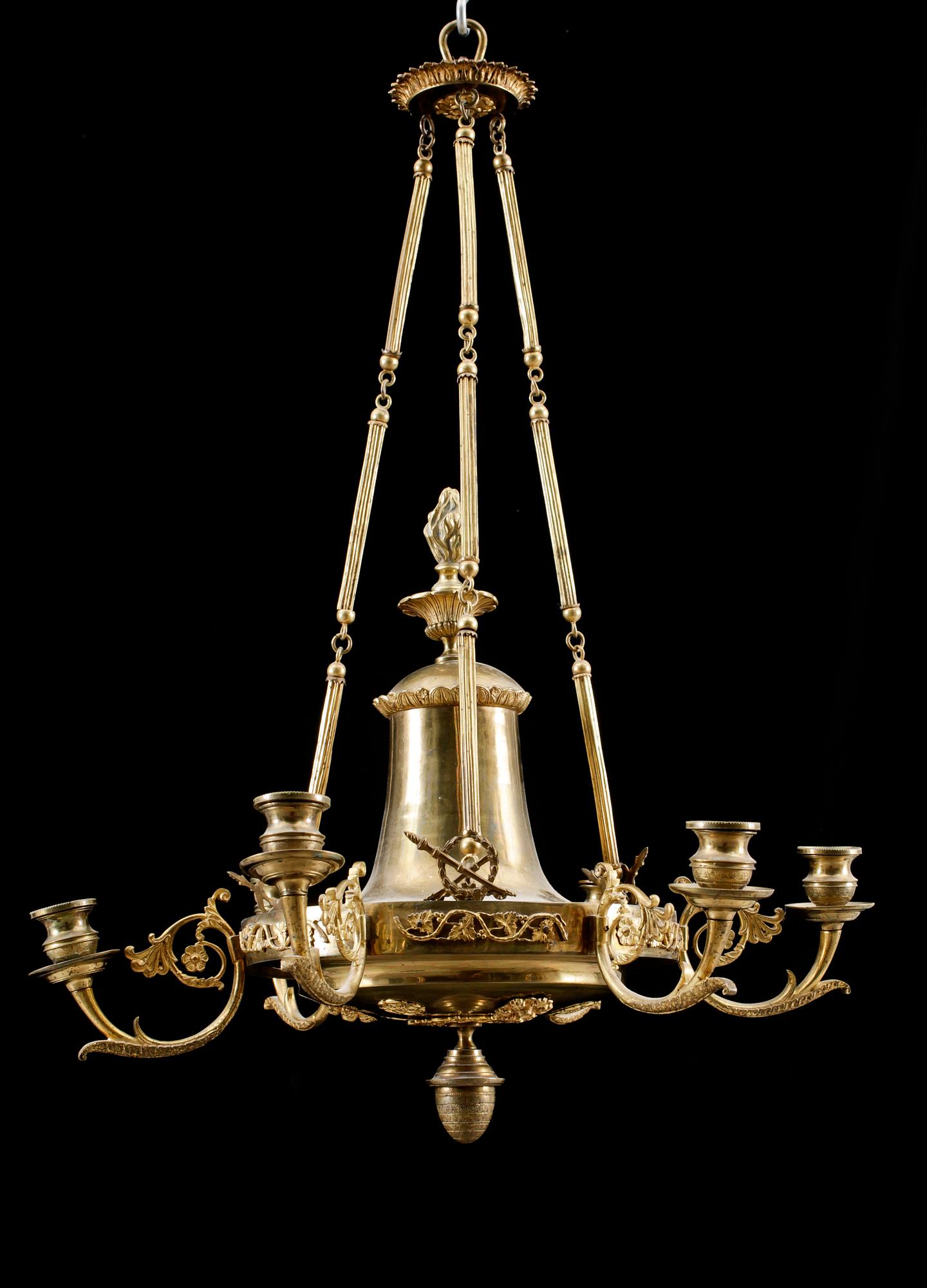 TAKAMPEL, mässing, empire, 1800-talets första hälft.