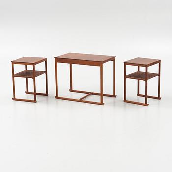 Carl Malmsten, a three-piece nesting table, 'Släden', second half of the 20th century.