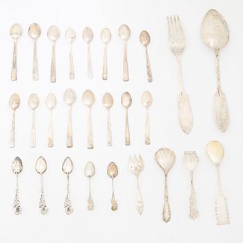 Bestick, 27 st, silver.