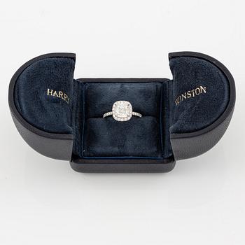 Harry Winston, Ring "The One", platinum with cushion-shaped diamond 1.53 ct.