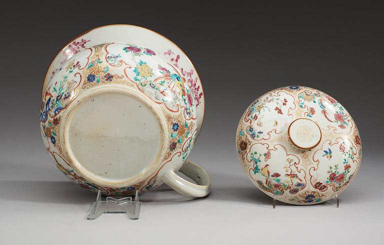 A famille rose chamber pot with cover, Qing dynasty, Qianlong (1736-95).