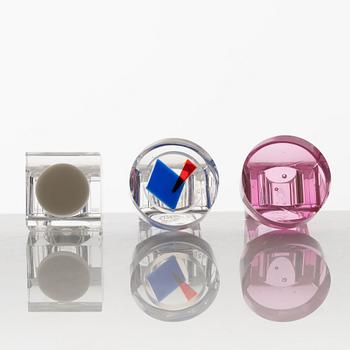 Siv Lagerström, three acrylic rings, 1970s.