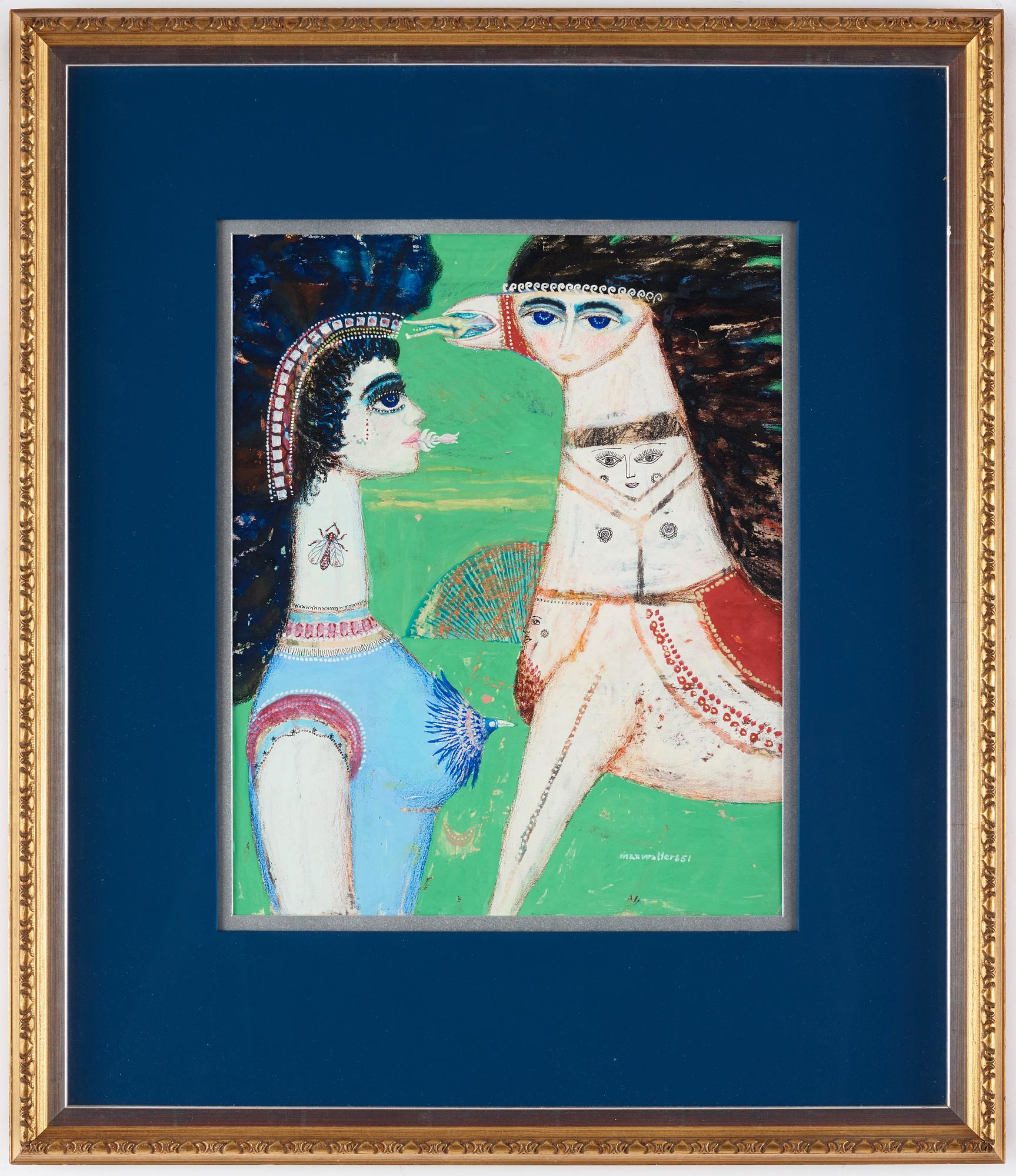 MAX WALTER SVANBERG, mixed media on paper, signed and dated -51.