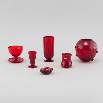 A set of glass table ware of 43 pcs partky by Monica Bratt, Reijmyre and Pukeberg.