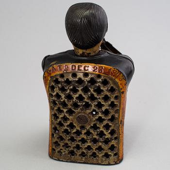 A Moneybox, cast iron, late 19th century.