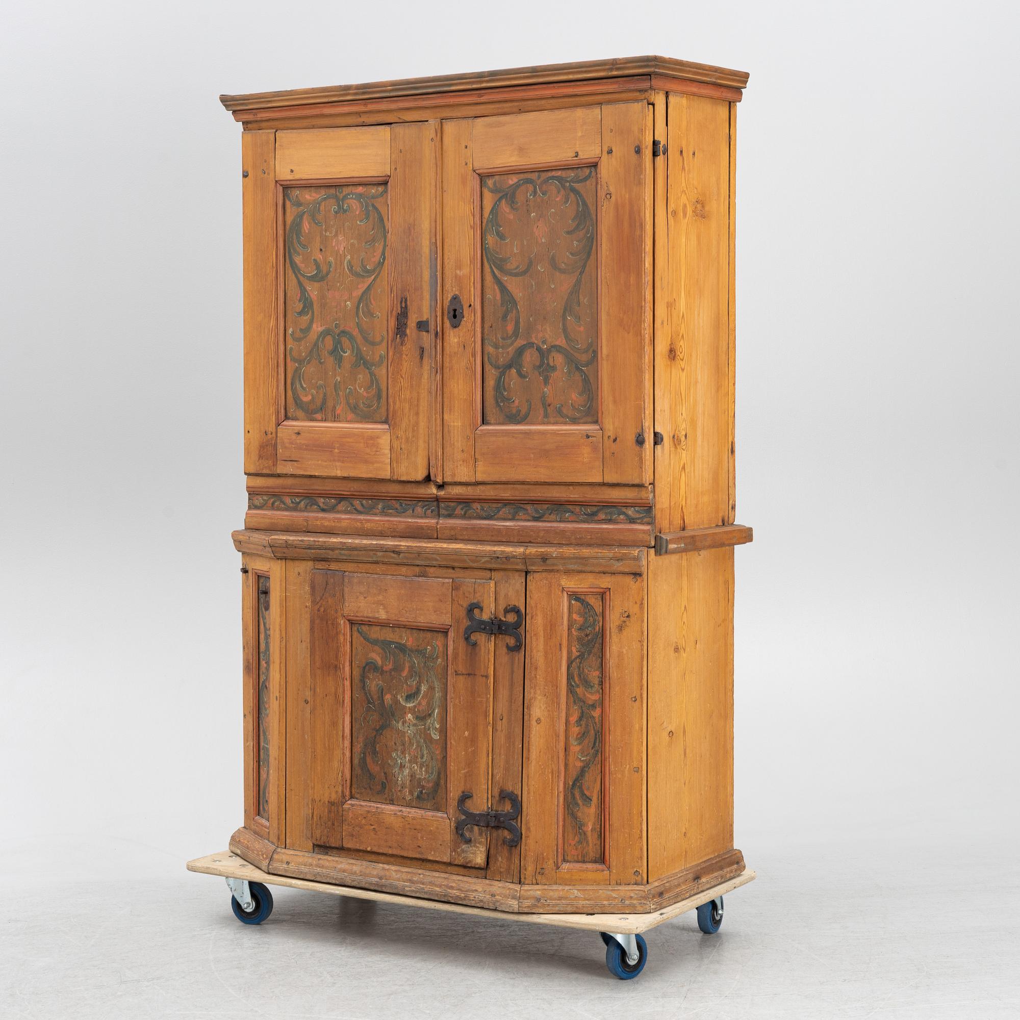 Cabinet, folk art, 19th century.