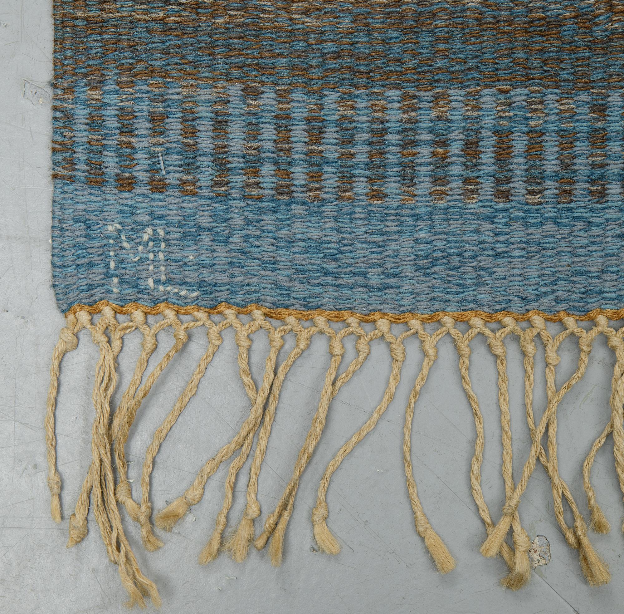 A carpet, flat weave, ca 245 x 154-155 cm, signed ML, Kasthall.