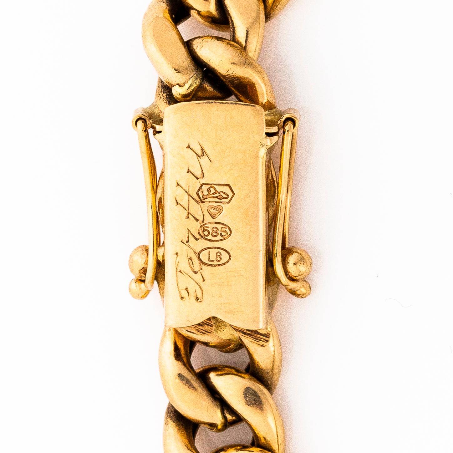 RANNEKORU, 14K kultaa, panssariketju, Kultakeskus Oy, Hämeenlinna 1988.