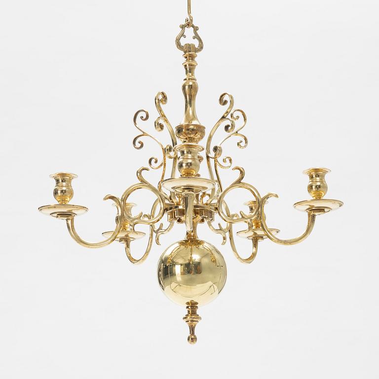 A Baroque style chandelier, model no 205, Skultuna, 1987.