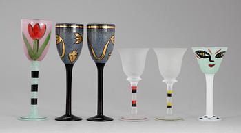 GLAS, 6 st. Ulrica Hydman Vallien, Kosta Boda.