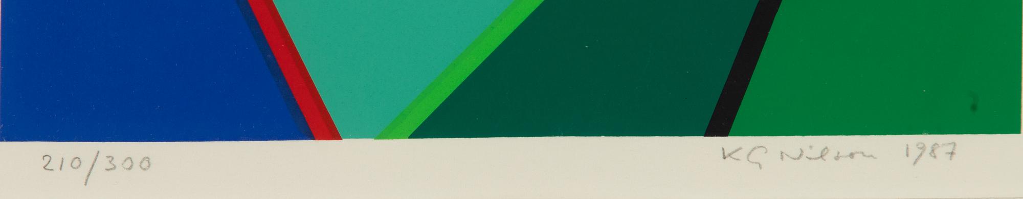KG Nilson, silkscreen in colours, signed and individually numbered 210/300.