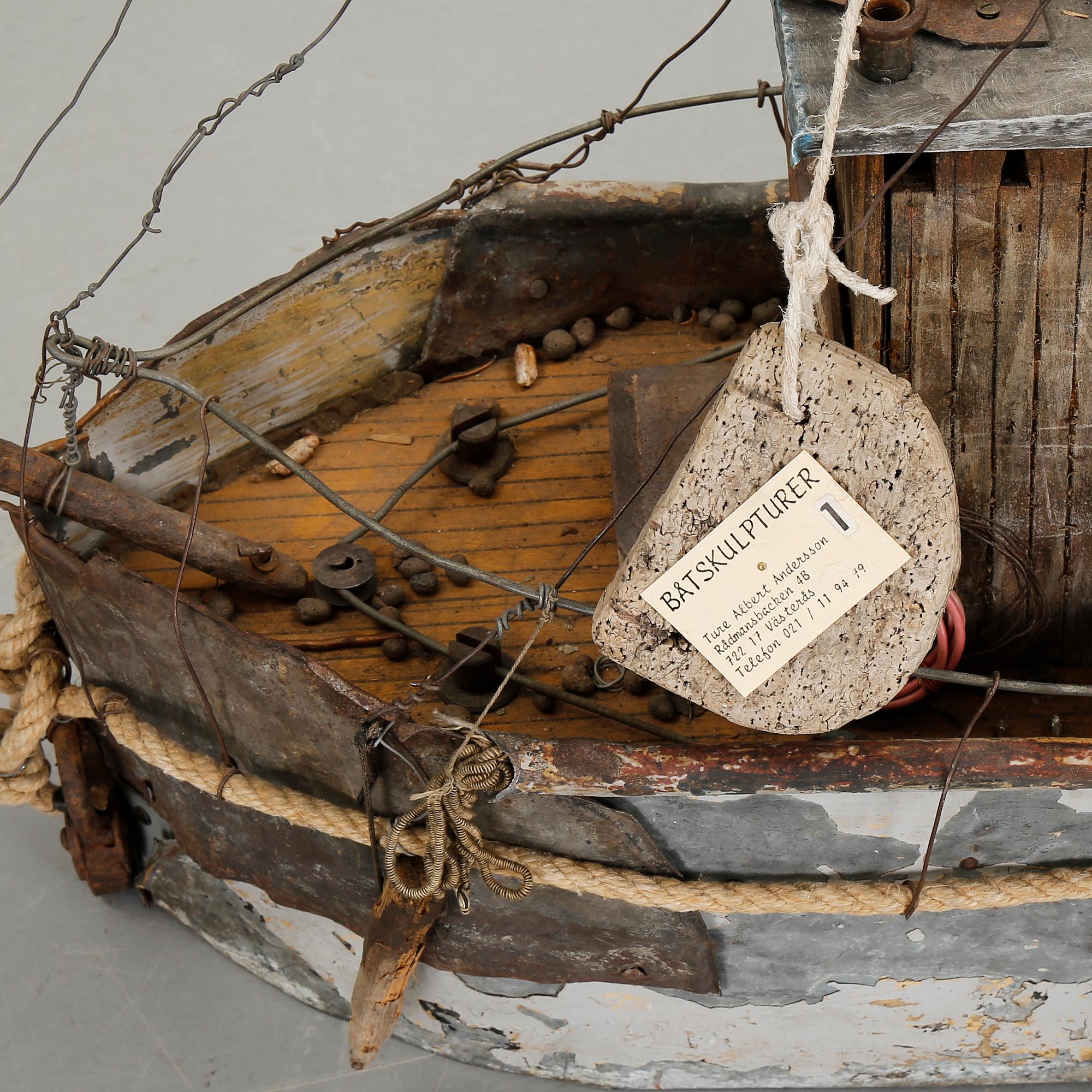 TURE ALBERT ANDERSSON, skulptur, trä och metall. Etikettmärkt.