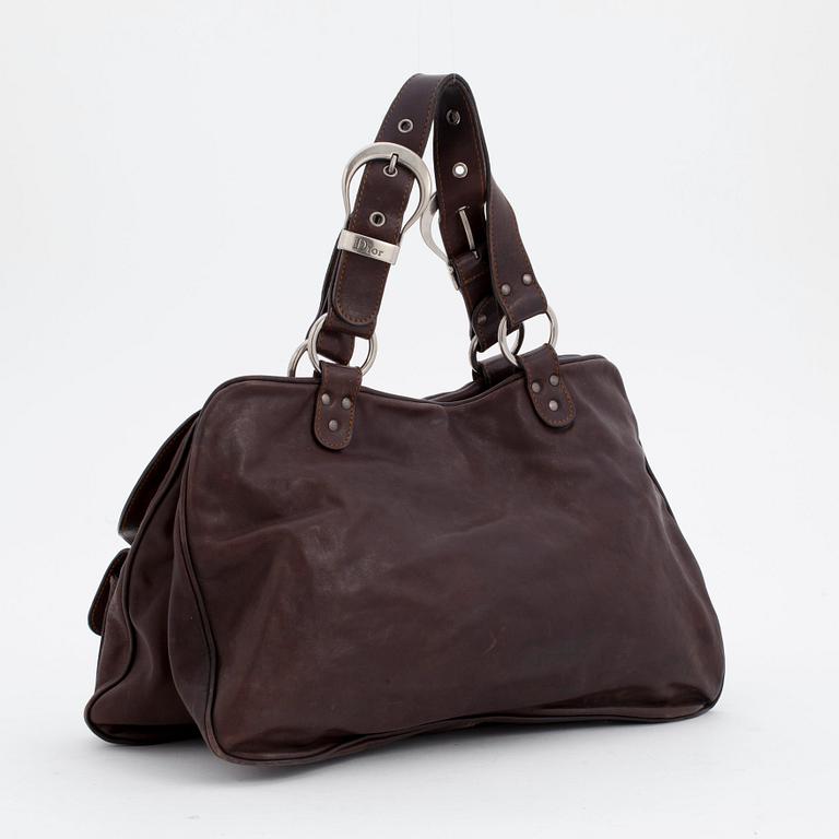 CHRISTIAN DIOR, a brown leather "Gaucho Large Double Saddle bag".