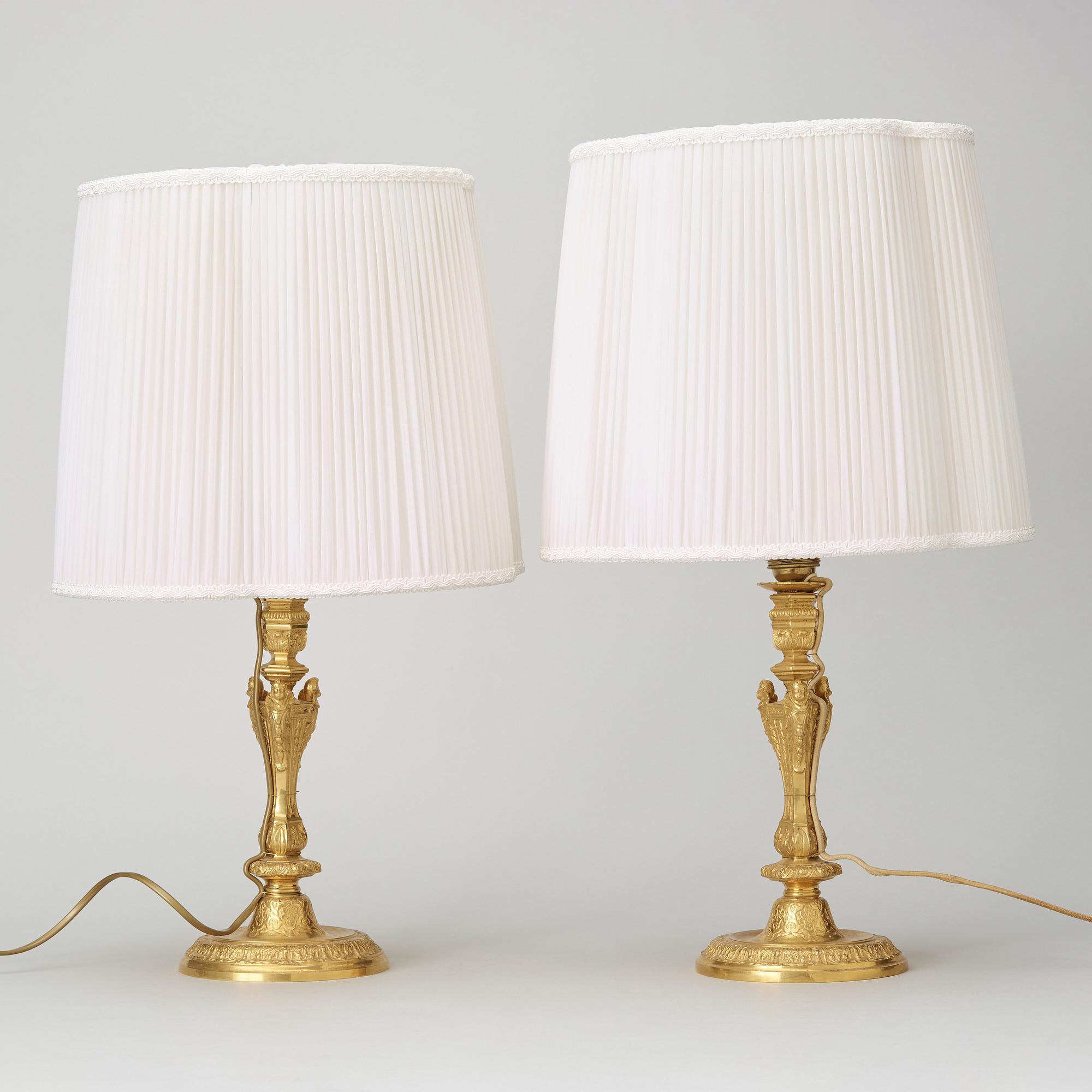 A pair of ormolu table lamps second half of the 19th century.