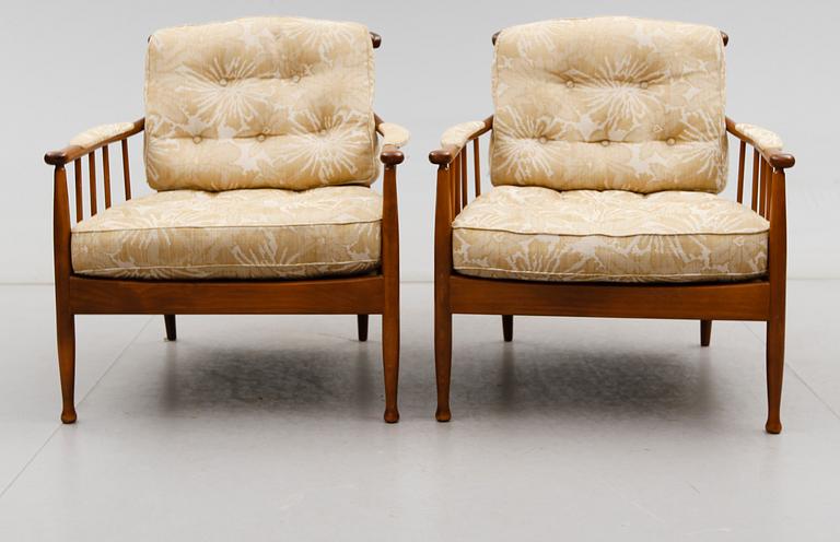 FÅTÖLJER, 1 par, "Skrindan", Kerstin Hörlin-Holmqvist, 1900-talets andra hälft.