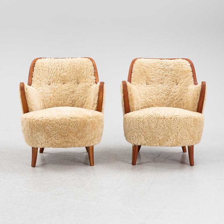 Fåtöljer, ett par, Swedish Modern, 1950-tal.