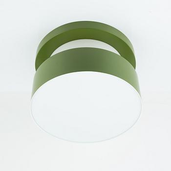 Uno & Östen Kristiansson, a green plastic 'Cylindus' ceiling light, Luxus, Vittsjö.