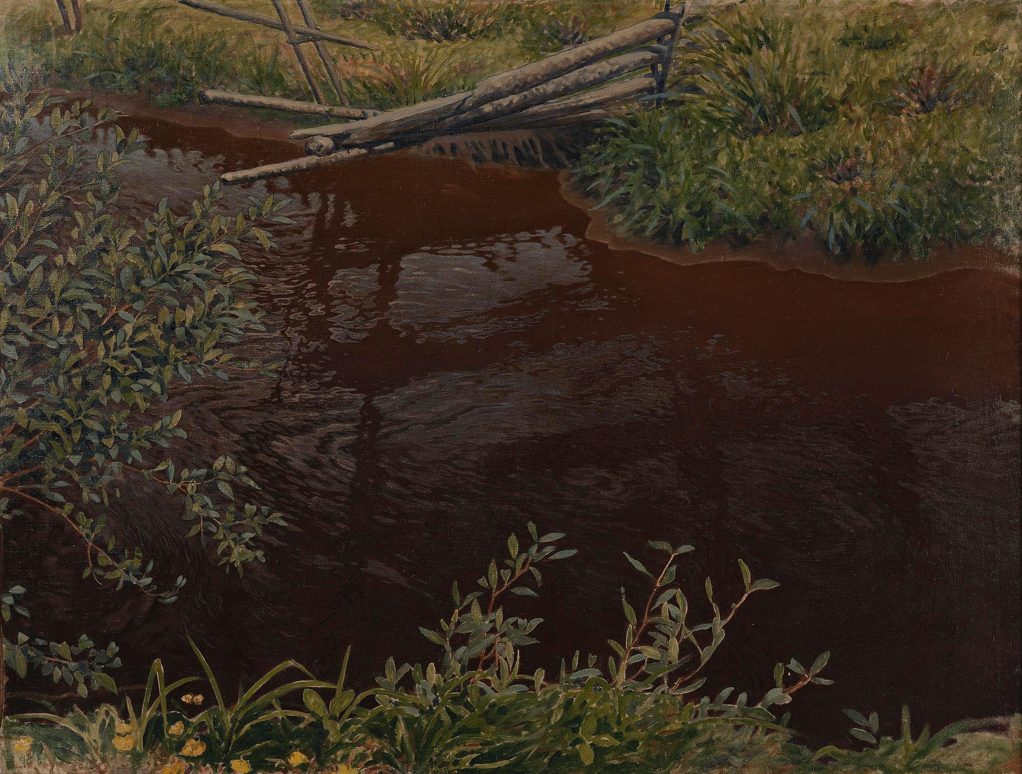 Gustaf Fjaestad, Spring brook.