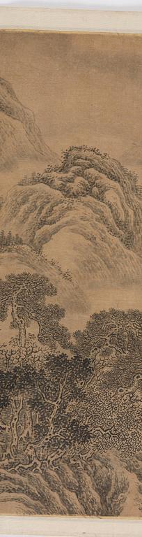 A Chinese scroll painting, attributed to Liu Du (17th century).