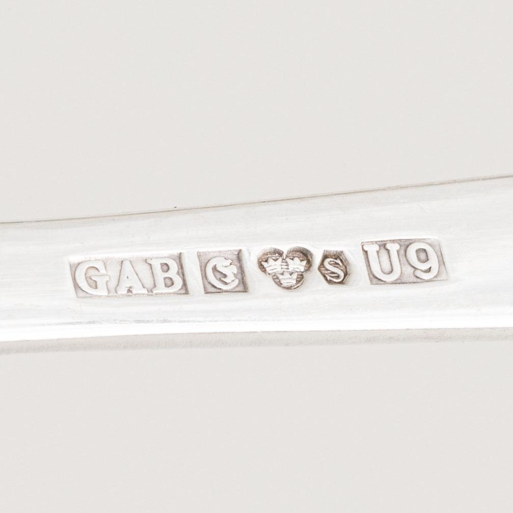 Jacob Ängman, 'Rosenholm' silver cutlery, GAB, Eskilstuna and Stockholm (17 pieces).