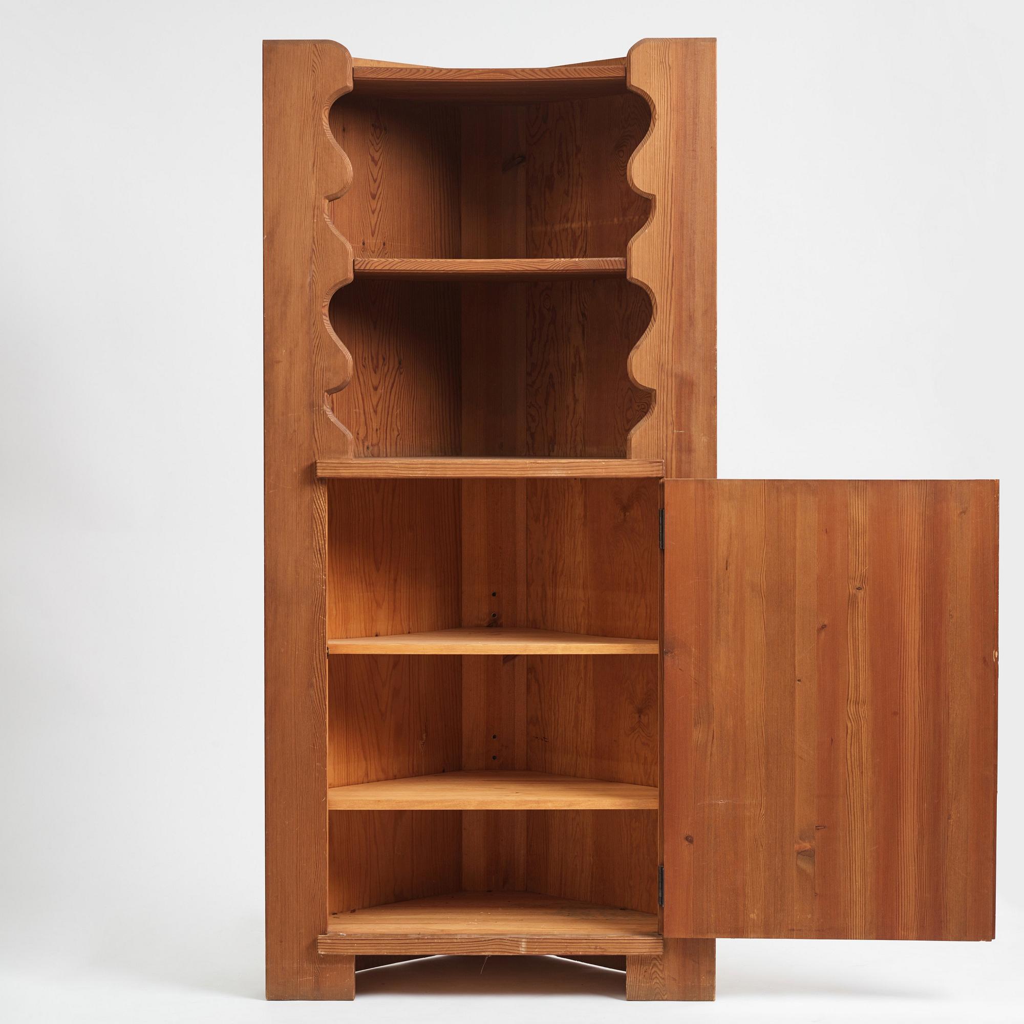 Axel Einar Hjorth, an "Utö" stained pine corner cabinet, Nordiska Kompaniet 1930s.