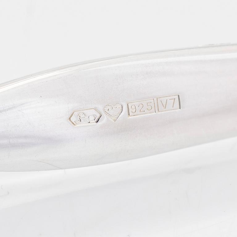 Tapio Wirkkala, tårtbestick, ett par, och -gafflar, 11 st, sterling silver, "Tapio", Kultakeskus, Tavastehus 1971-74.