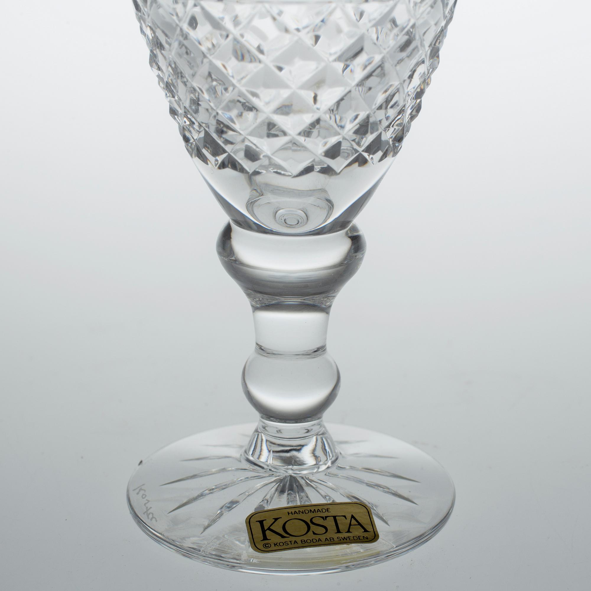 VITVINSGLAS, 12 stycken, "Elvira Madigan", Kosta.