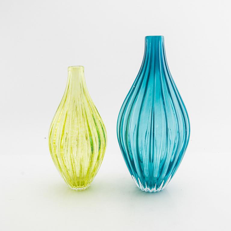 Ann Wåhlström, two vases, Kosta Boda.