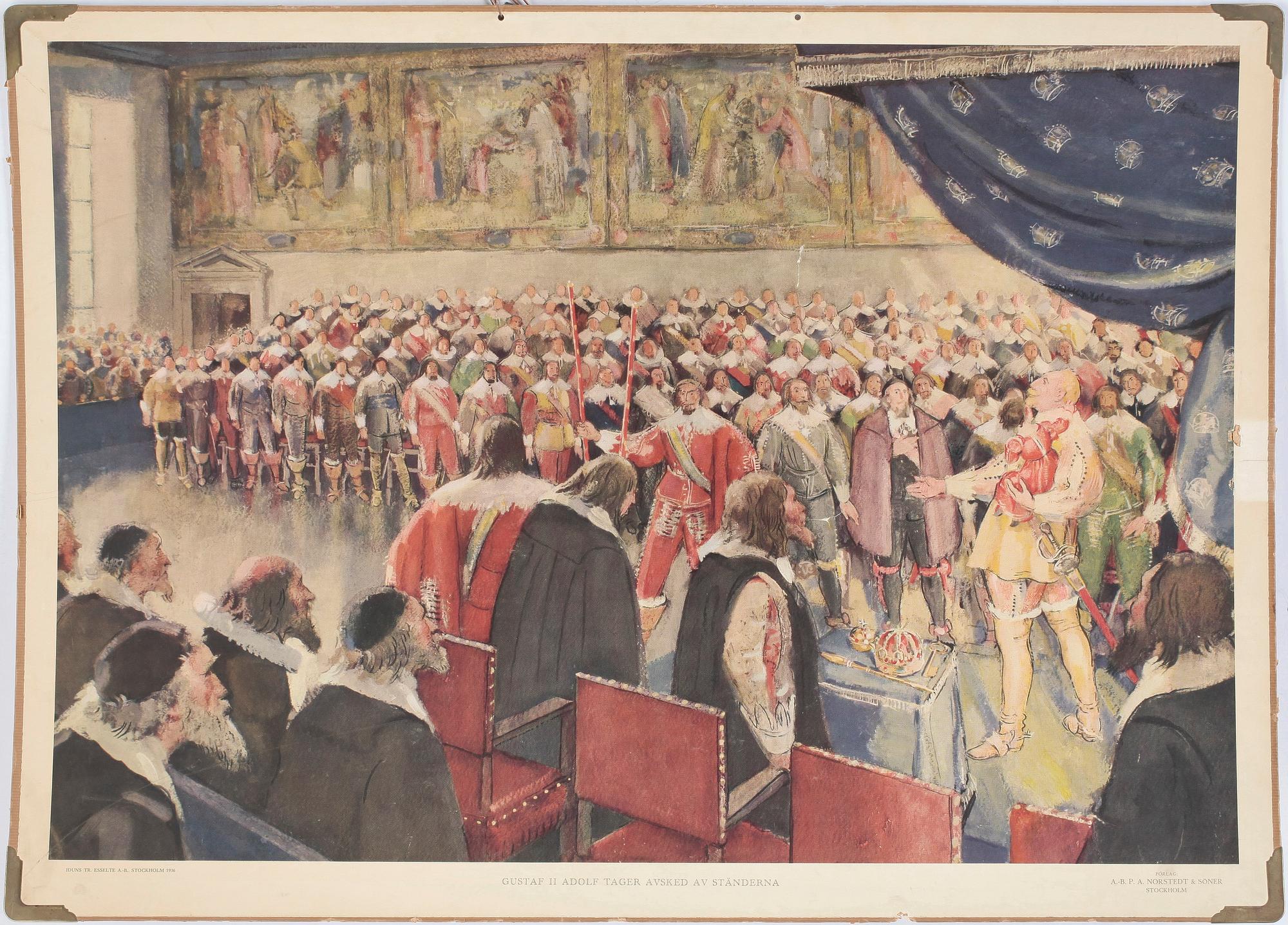 OLLE HJORTZBERG, skolplansch, 1936 för Norsted & Söner.