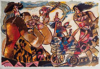 THEO TOBIASSE, färglitografi. Signerad och numrerad 25/180.