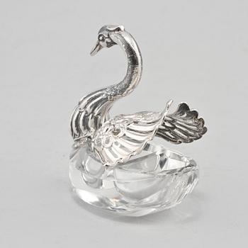 SALTKAR, silver och glas, svenska importstämplar samt GEWE, 1978,