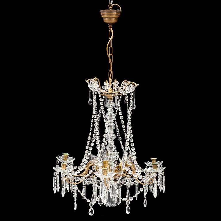 A late 19th century Oscarian chandelier.