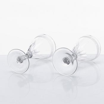 A set of 12 presumably Swedish wine glasses, 19th Century.