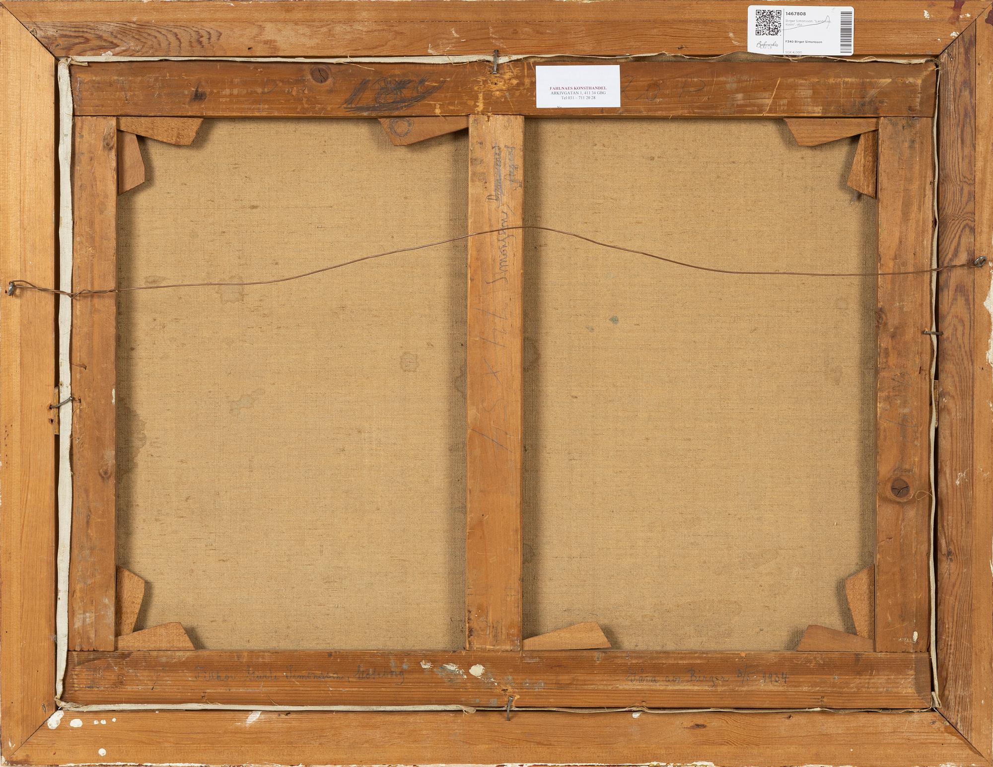 Birger Simonsson, oil on canvas, signed BS.