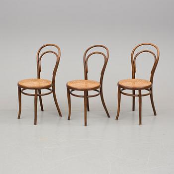 STOLAR, 3 st, etikettmärkta Thonet, omkring 1900.