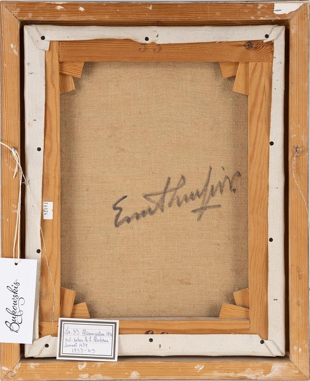 Evert Lundquist, oil on canvas, signed E.L and signed verso.