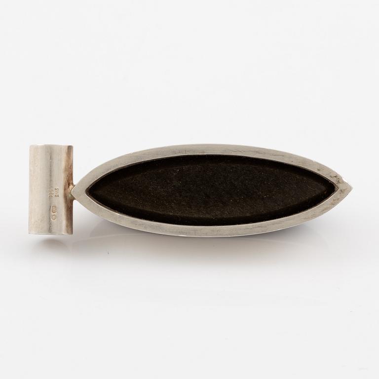 Pendant silver with cat's eye, Switzerland.