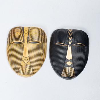 Lisa Larson, two masks, K-studion, Gustavsberg.