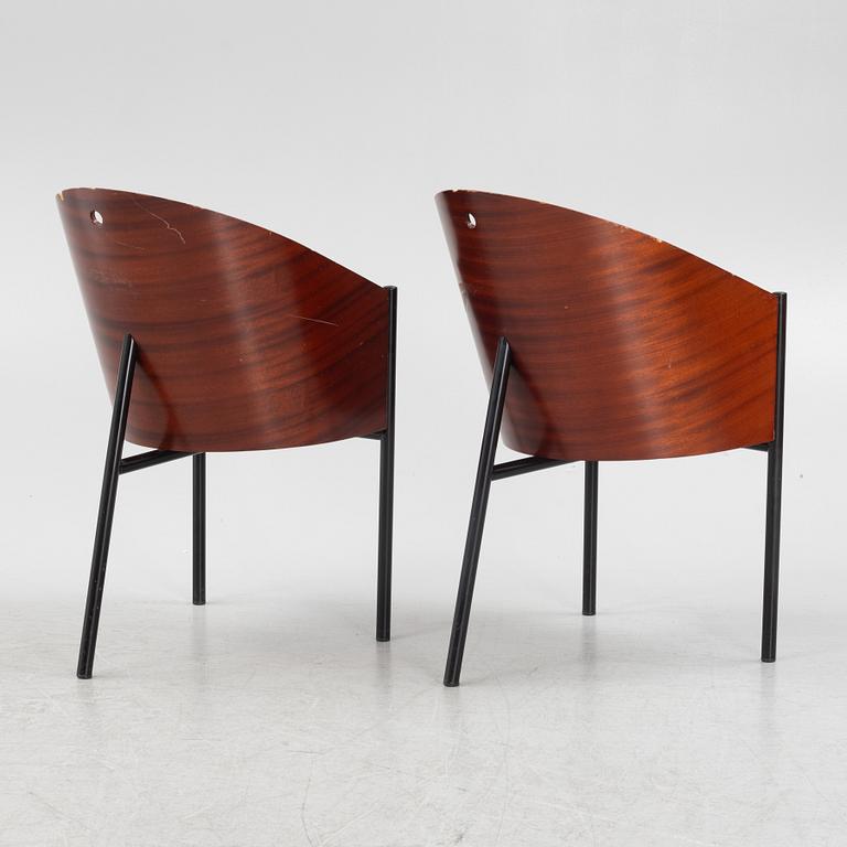 Philippe Starck, a pair of 'Costes' mahogany chairs, Aleph, Driade, Italy.