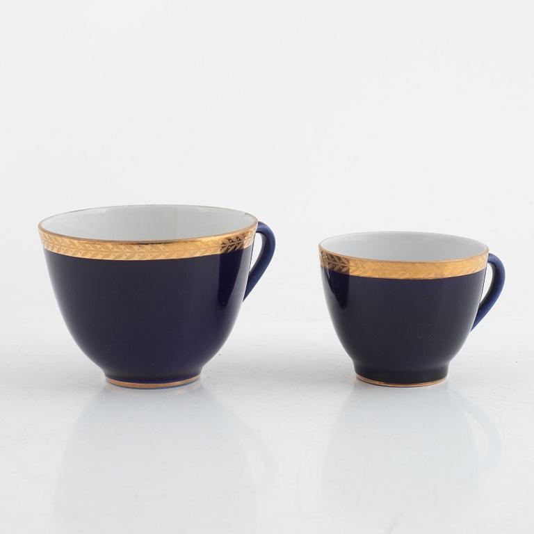 Coffee and tea service, porcelain, Lomonosov, 20th Century (23 pieces).