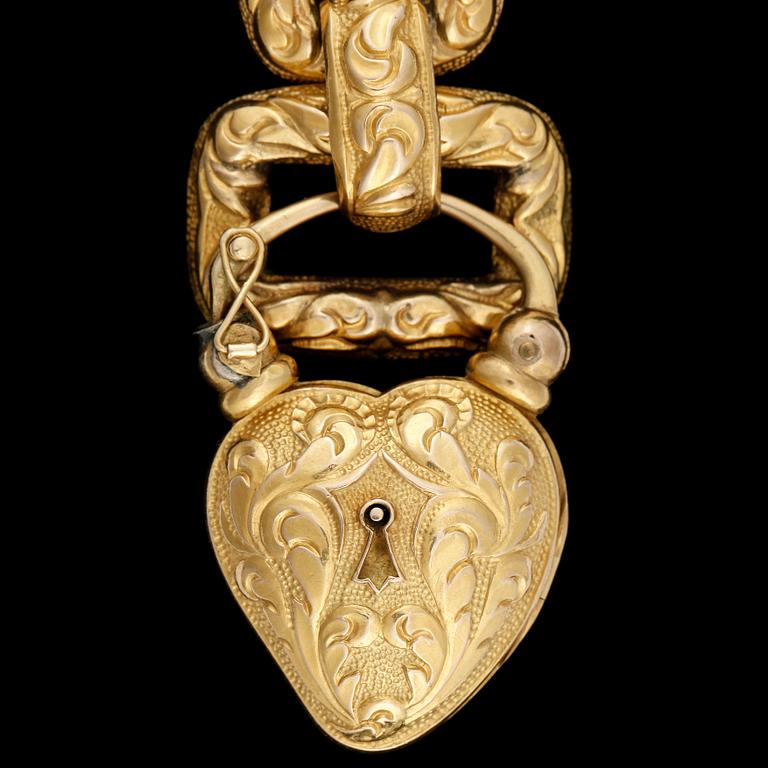 ARMLÄNK, guld 18k, 1800-talets andra hälft. Vikt ca 30 gram.
