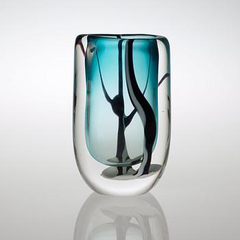 A Vicke Lindstrand 'Winter' glass vase, Kosta, 1950's.