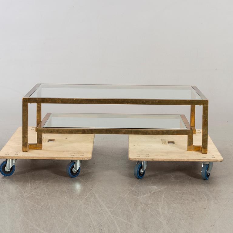 SOFFBORD, glas och mässing, Italien, 1900-talets andra hälft.