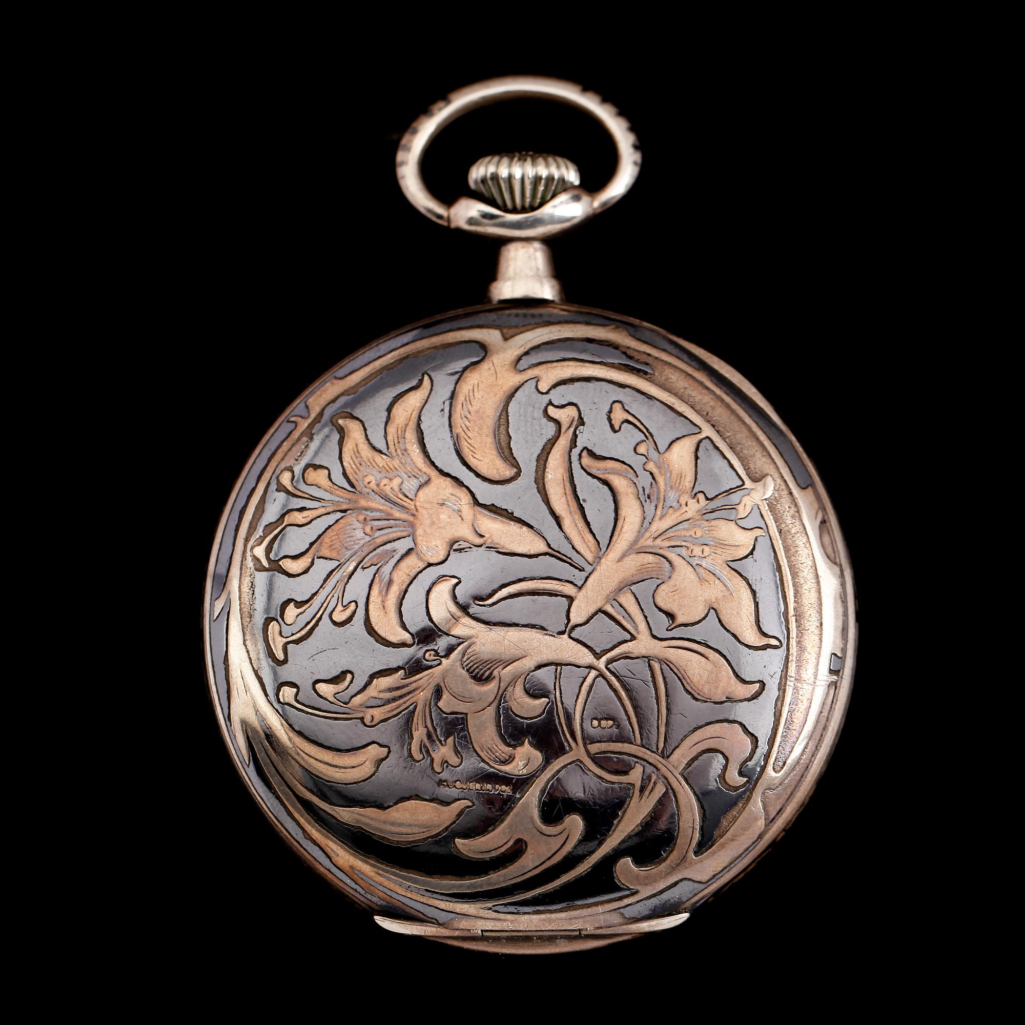 FICKUR, silver, Zenith, omkring år 1900.