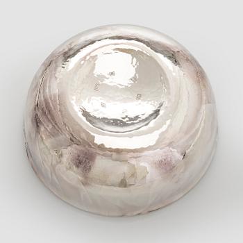 A set of three sterling silver and enamel bowls, maker's mark of A. Tillander, Turku 2005.