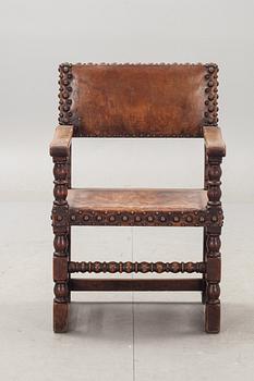 STOLAR, 5 st och KARMSTOL, barockstil, 1900-talets första hälft.